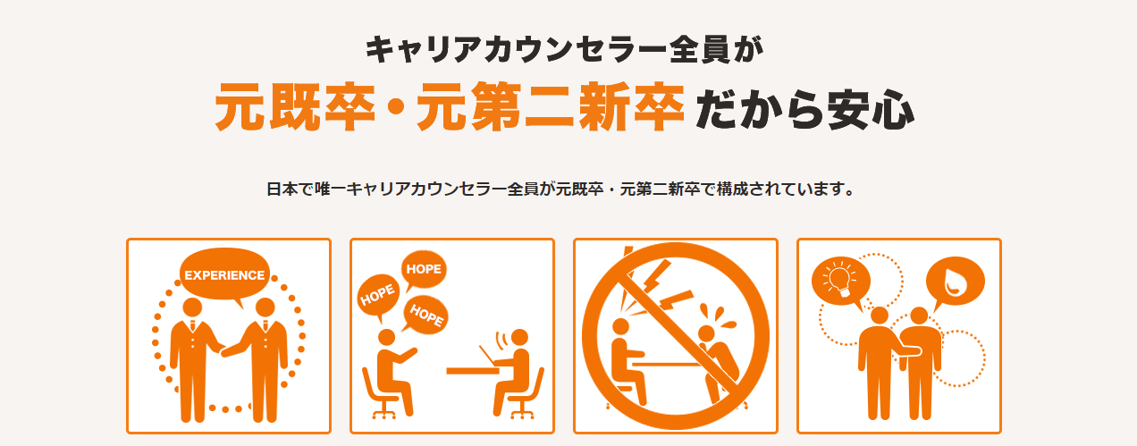 キャリアカウンセラーは全員「元既卒・第二新卒者